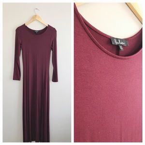 Swept Away Burgundy Long Sleeve Dress